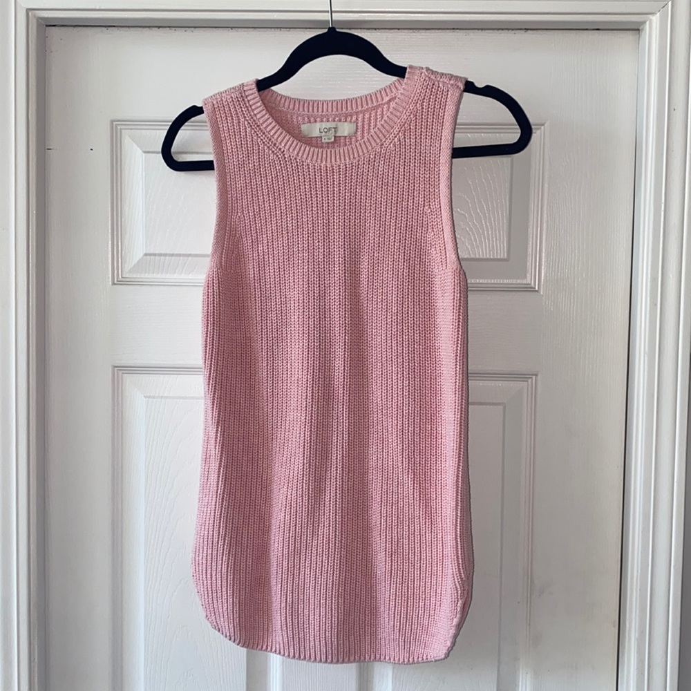 LOFT Sweater Tank, Pink, Small